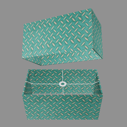 Rectangle Lamp Shade - P15 - Batik Tread Plate Mint Green, 50cm(w) x 25cm(h) x 25cm(d)