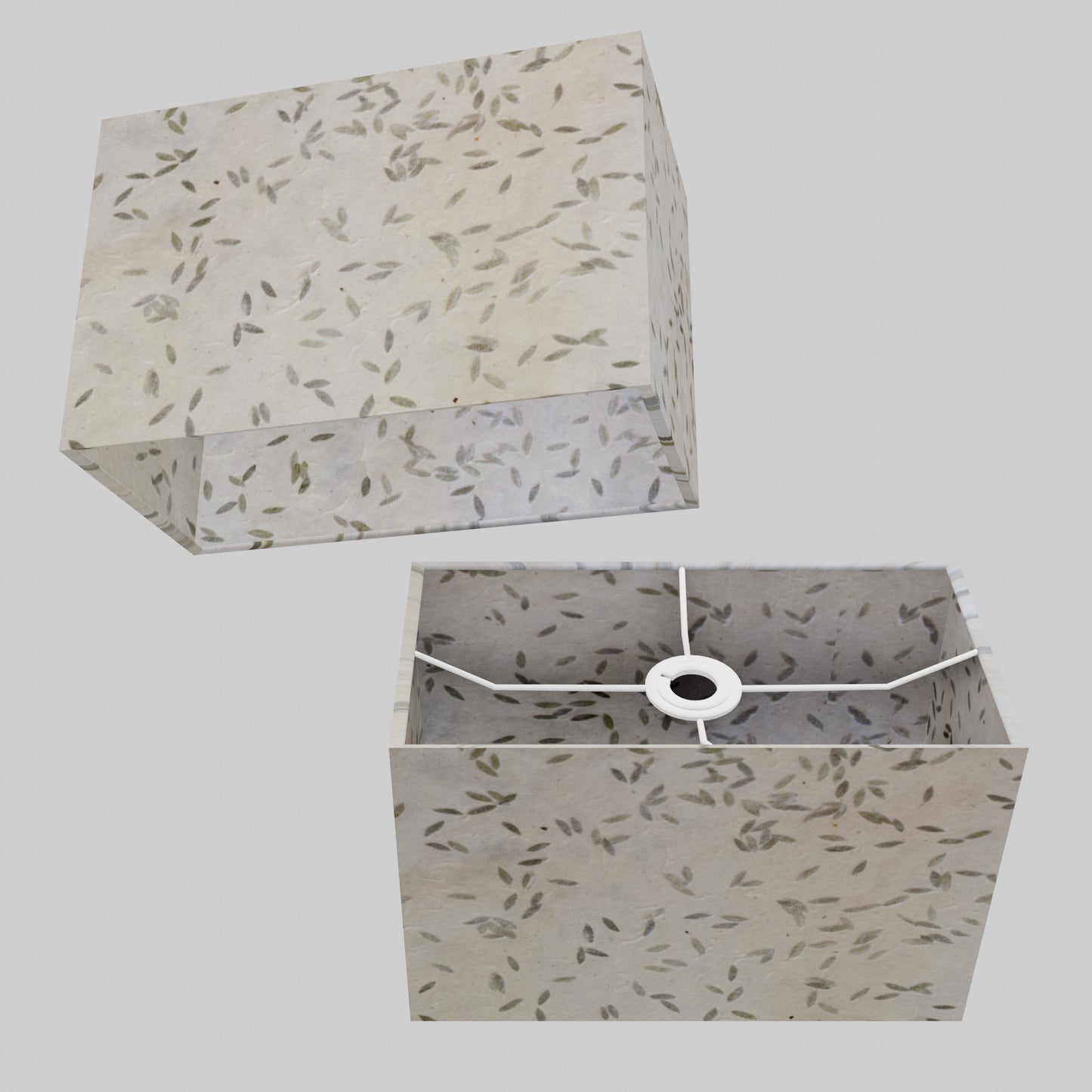 Rectangle Lamp Shade - P95 - Little Leaves, 30cm(w) x 20cm(h) x 15cm(d)