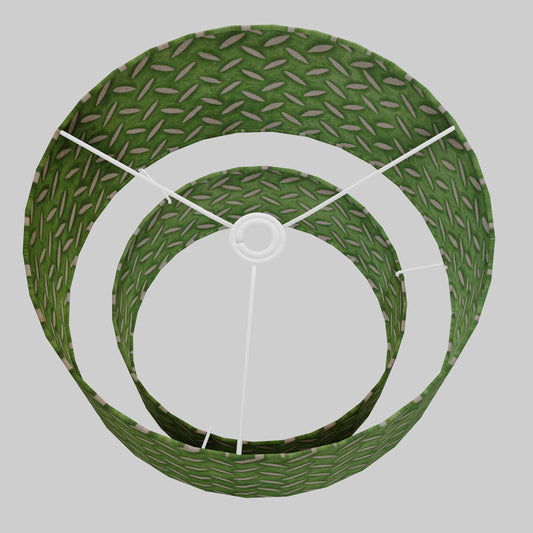 2 Tier Lamp Shade - P96 - Batik Tread Plate Green, 40cm x 20cm & 30cm x 15cm