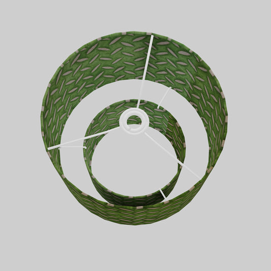 2 Tier Lamp Shade - P96 - Batik Tread Plate Green, 30cm x 20cm & 20cm x 15cm