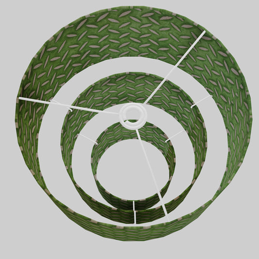 3 Tier Lamp Shade - P96 - Batik Tread Plate Green, 40cm x 20cm, 30cm x 17.5cm & 20cm x 15cm