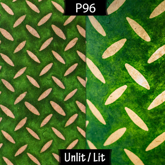 Conical Lamp Shade P96 - Batik Tread Plate Green, 15cm(top) x 30cm(bottom) x 22cm(height)