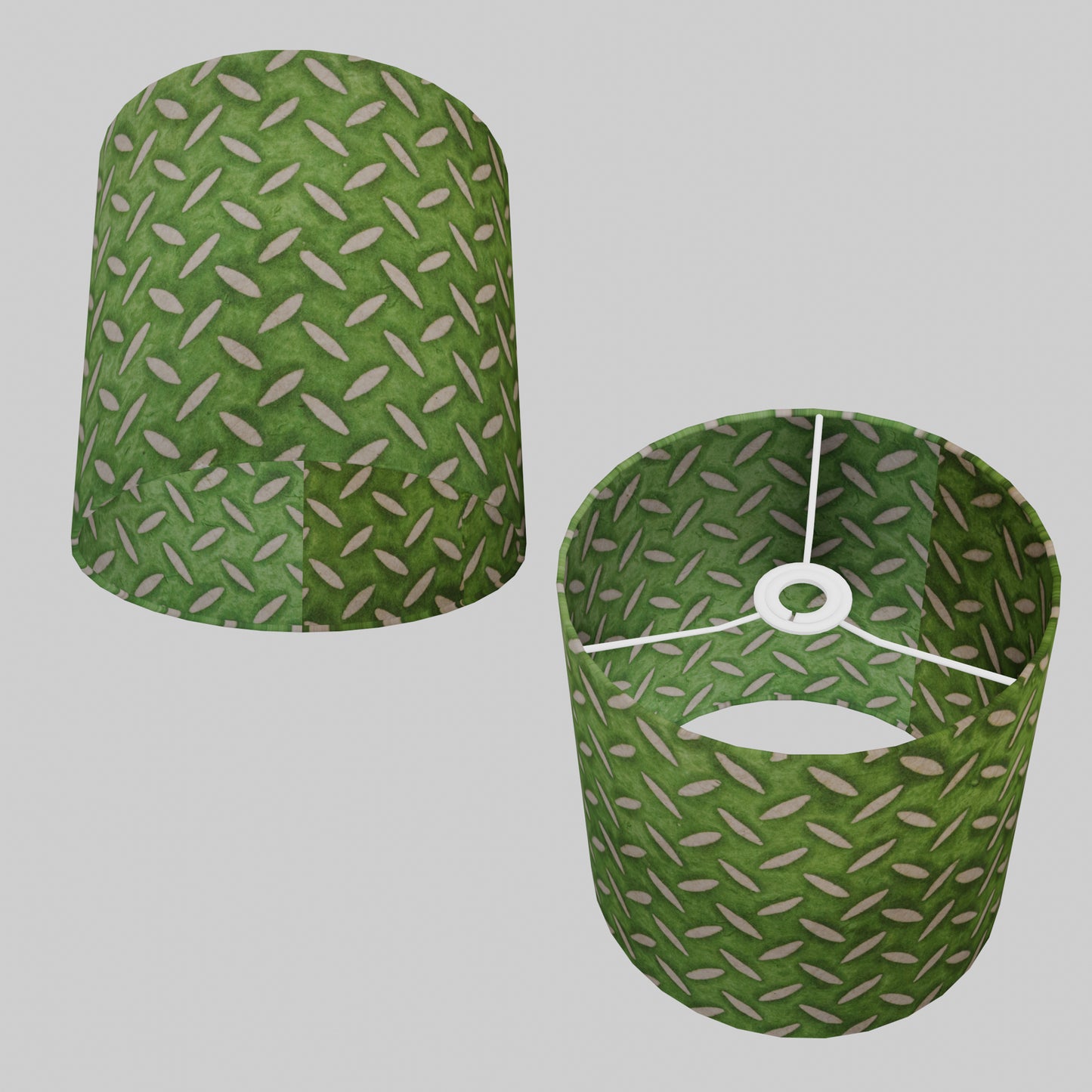 Drum Lamp Shade - P96 - Batik Tread Plate Green, 25cm x 25cm