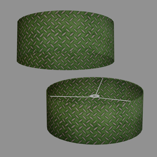 Drum Lamp Shade - P96 - Batik Tread Plate Green, 50cm(d) x 20cm(h)