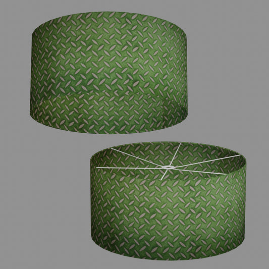 Drum Lamp Shade - P96 - Batik Tread Plate Green, 60cm(d) x 30cm(h)