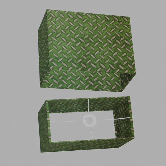 Rectangle Lamp Shade - P96 - Batik Tread Plate Green, 40cm(w) x 30cm(h) x 20cm(d)