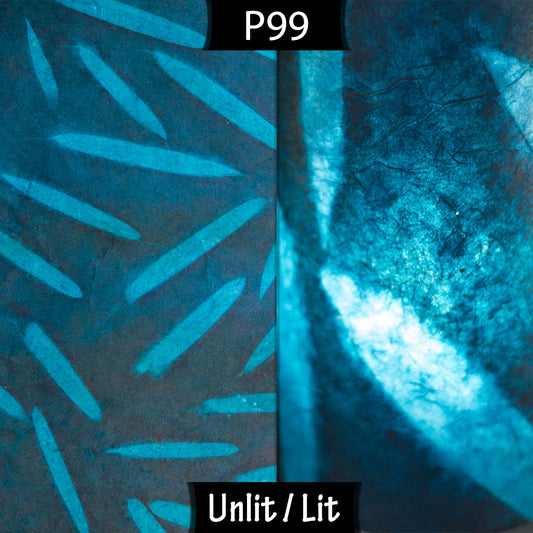 Conical Lamp Shade P99 - Resistance Dyed Teal Bamboo, 23cm(top) x 40cm(bottom) x 31cm(height)