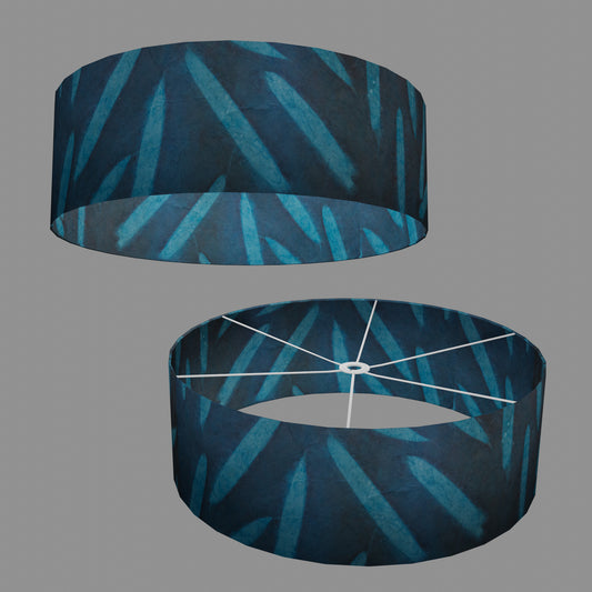 Drum Lamp Shade - P99 - Resistance Dyed Teal Bamboo, 60cm(d) x 20cm(h)