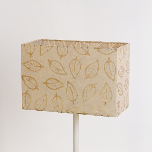 Rectangle Lamp Shade - P28 - Batik Leaf on Natural, 30cm(w) x 20cm(h) x 15cm(d)