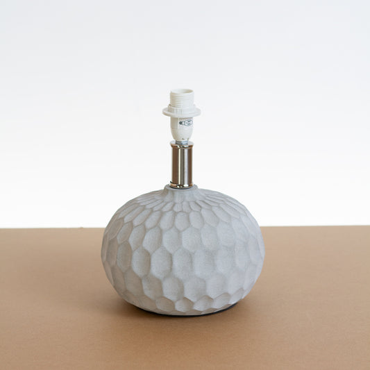 Rola Round Ceramic Table Lamp Base in Soft Grey (Base only)