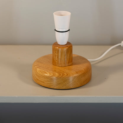 Round Oak Table Lamp Base (Base only)