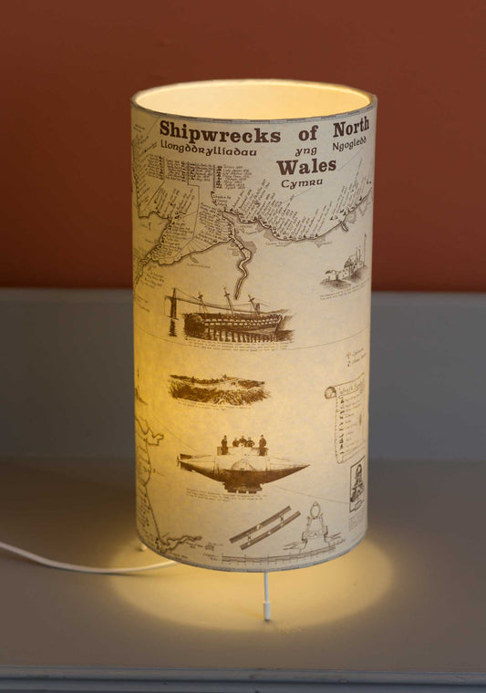 Shipwrecks of North Wales Map - Free-standing Table Lamp