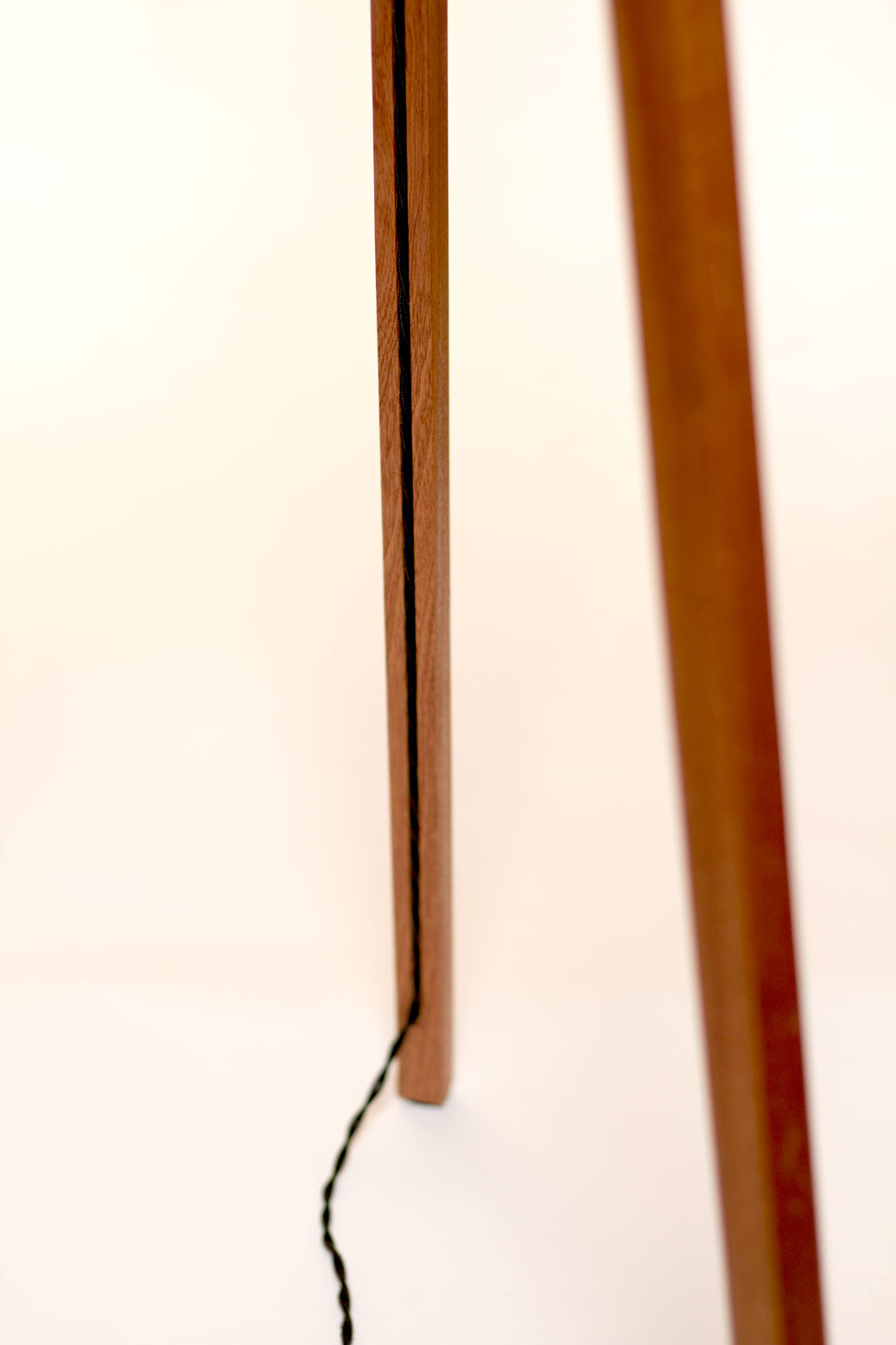 Sapele Tripod Floor Lamp - B118 Batik Peony Red