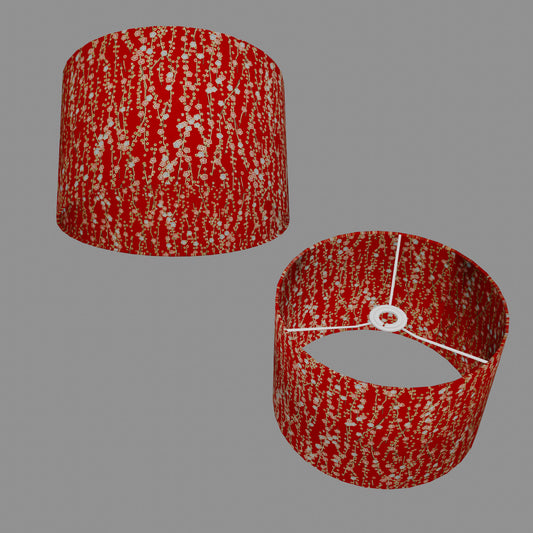 Drum Lamp Shade - W01 ~ Red Daisies, 30cm(d) x 20cm(h)