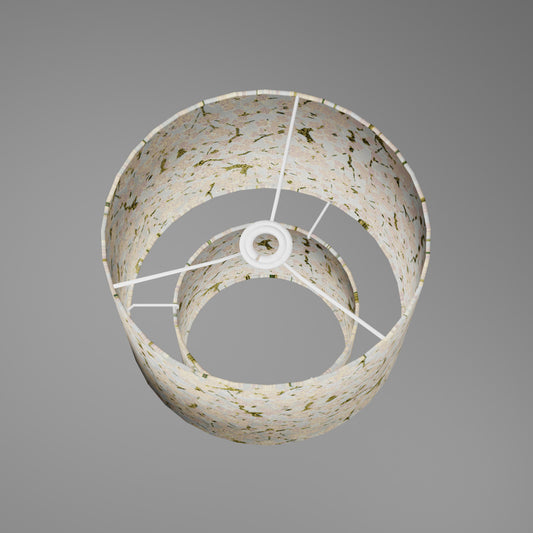 2 Tier Lamp Shade - W02 - Pink Cherry Blossom on Grey, 30cm x 20cm & 20cm x 15cm