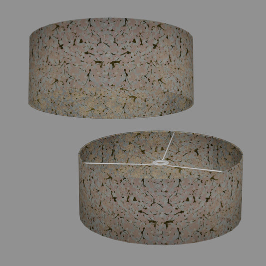 Drum Lamp Shade - W02 - Pink Cherry Blossom on Grey, 50cm(d) x 20cm(h)