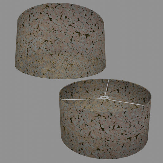 Drum Lamp Shade - W02 - Pink Cherry Blossom on Grey, 50cm(d) x 25cm(h)