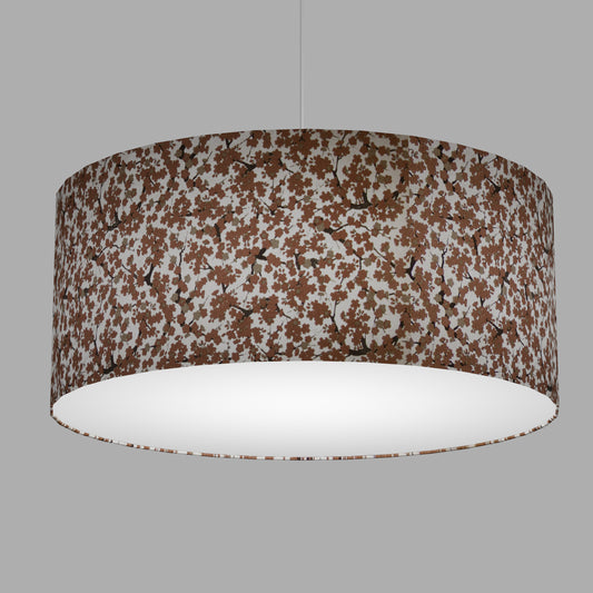 Drum Lamp Shade - W02 ~ Pink Cherry Blossom on Grey, 70cm(d) x 30cm(h)
