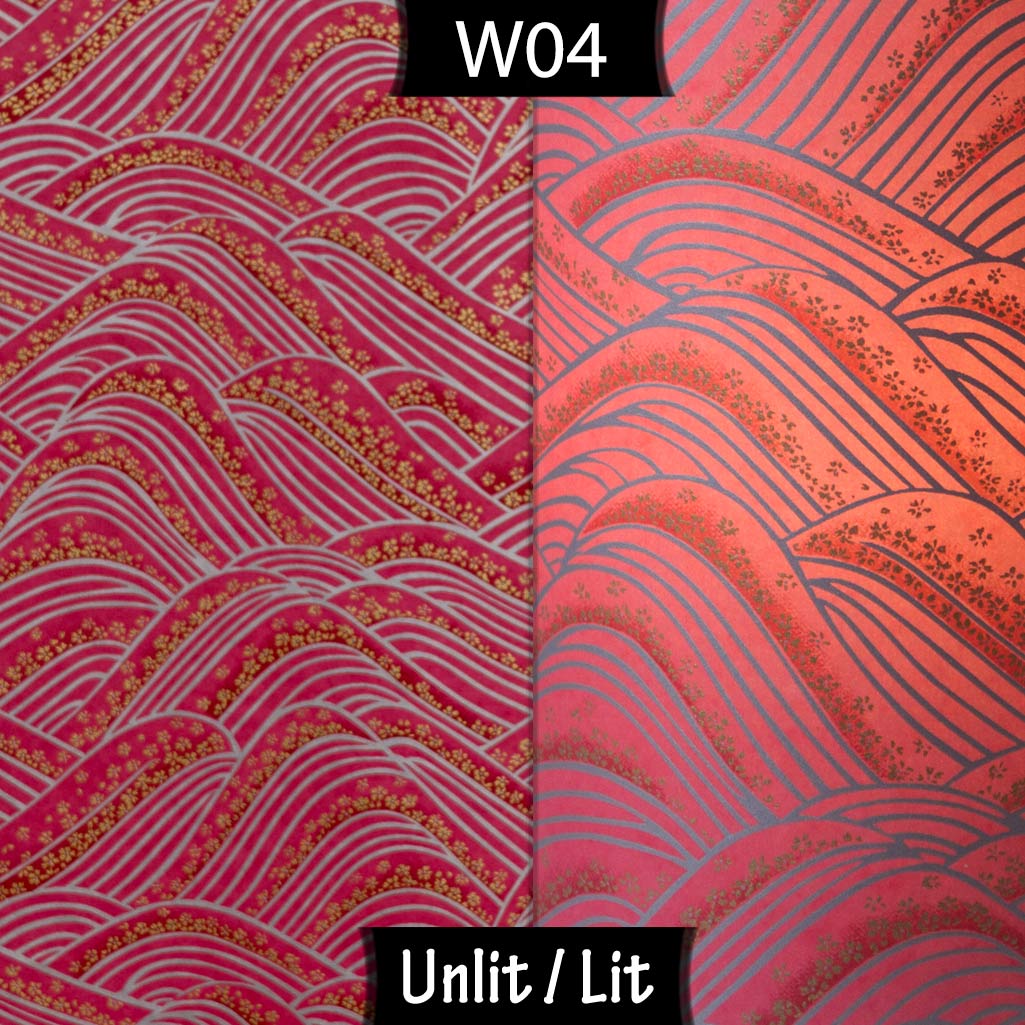 Free Standing Table Lamp Large - W04 ~ Pink Hills with Gold Flowers