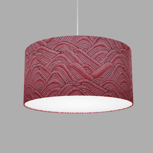 Drum Lamp Shade - W04 ~ Pink Hills with Gold Flowers, 40cm(d) x 20cm(h)