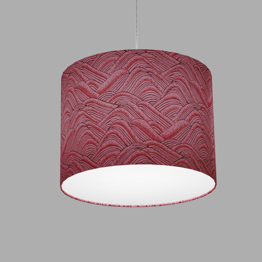 Drum Lamp Shade - W04 - Pink Hills with Gold Flowers, 40cm(d) x 30cm(h)