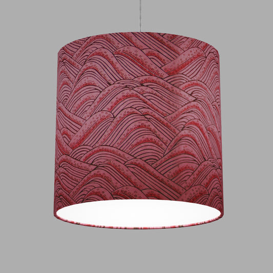 Oval Lamp Shade - W04 ~ Pink Hills with Gold Flowers, 30cm(w) x 30cm(h) x 22cm(d)