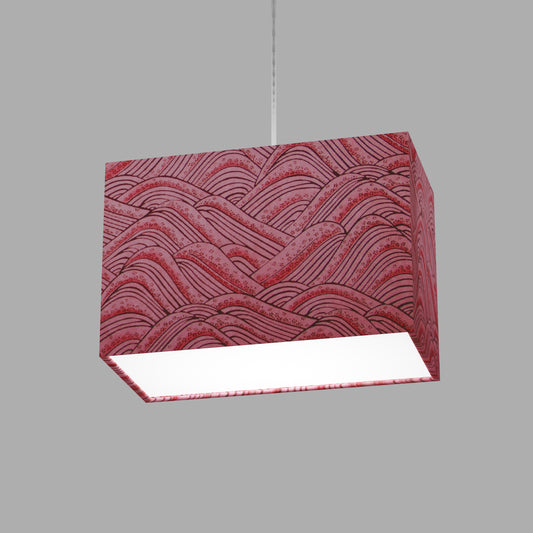 Rectangle Lamp Shade - W04 ~ Pink Hills with Gold Flowers, 30cm(w) x 20cm(h) x 15cm(d)