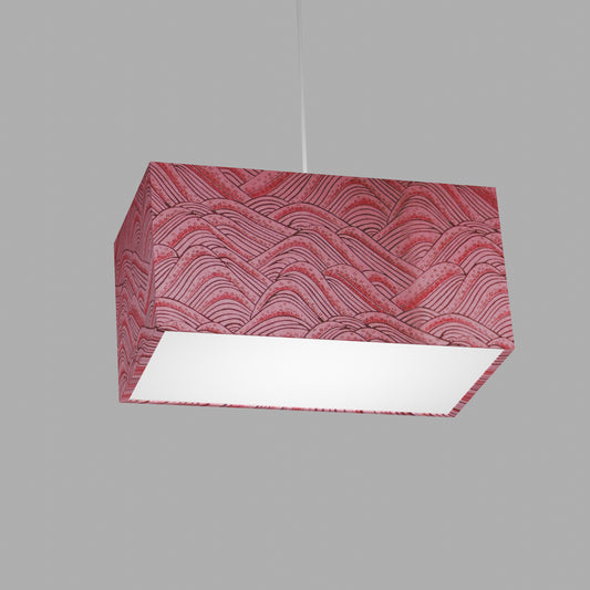 Rectangle Lamp Shade - W04 ~ Pink Hills with Gold Flowers, 40cm(w) x 20cm(h) x 20cm(d)
