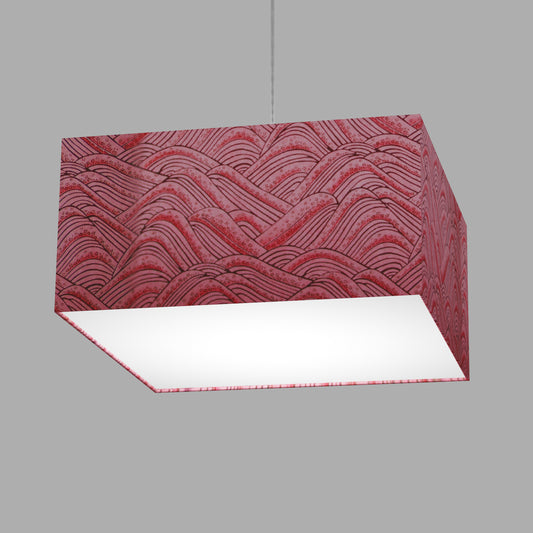 Square Lamp Shade - W04 ~ Pink Hills with Gold Flowers, 40cm(w) x 20cm(h) x 40cm(d)