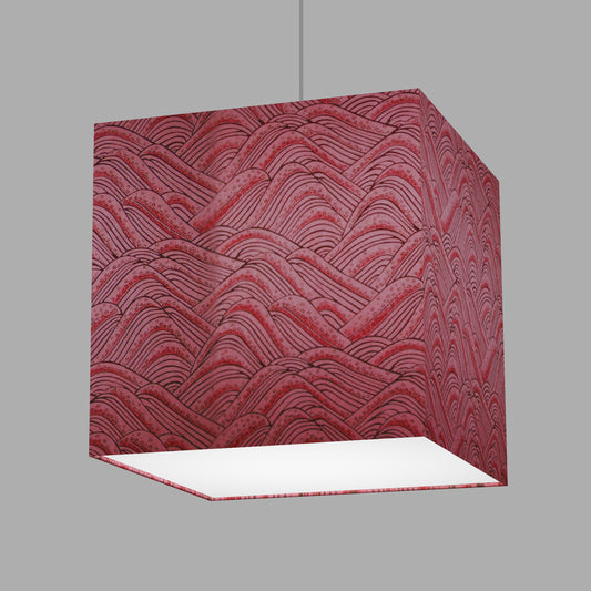 Square Lamp Shade - W04 ~ Pink Hills with Gold Flowers, 40cm(w) x 40cm(h) x 40cm(d)