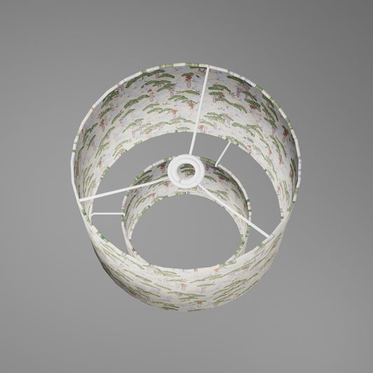2 Tier Lamp Shade - W05 - Cranes, 30cm x 20cm & 20cm x 15cm