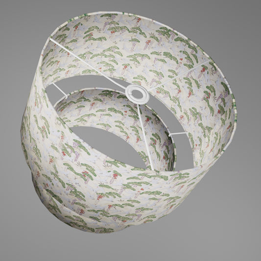 2 Tier Lamp Shade - W05 - Cranes, 40cm x 20cm & 30cm x 15cm