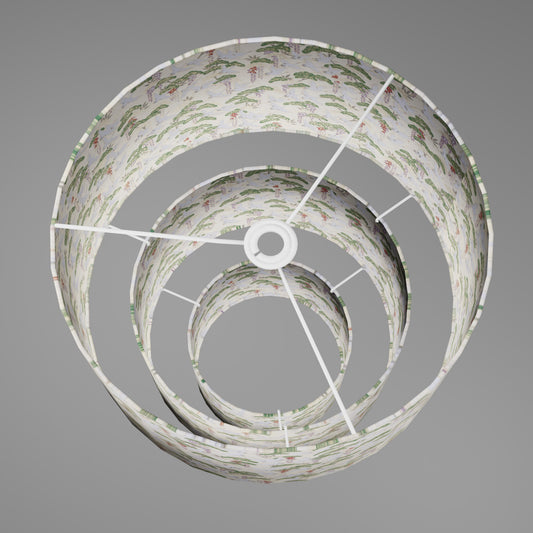 3 Tier Lamp Shade - W05 - Cranes, 40cm x 20cm, 30cm x 17.5cm & 20cm x 15cm