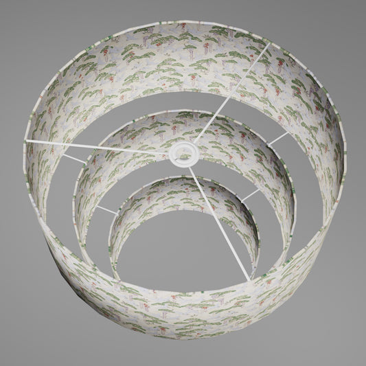 3 Tier Lamp Shade - W05 - Cranes, 50cm x 20cm, 40cm x 17.5cm & 30cm x 15cm