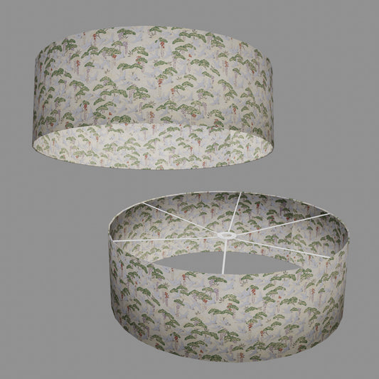 Drum Lamp Shade - W05 - Cranes, 60cm(d) x 20cm(h)