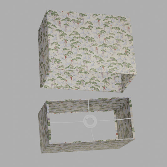 Rectangle Lamp Shade - W05 ~ Cranes, 40cm(w) x 30cm(h) x 20cm(d)