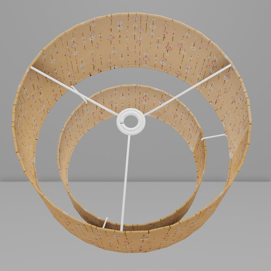 2 Tier Lamp Shade - W07 - Peach Daisies, 40cm x 20cm & 30cm x 15cm