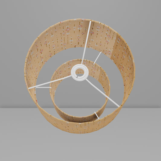 2 Tier Lamp Shade - W07 - Peach Daisies, 30cm x 20cm & 20cm x 15cm