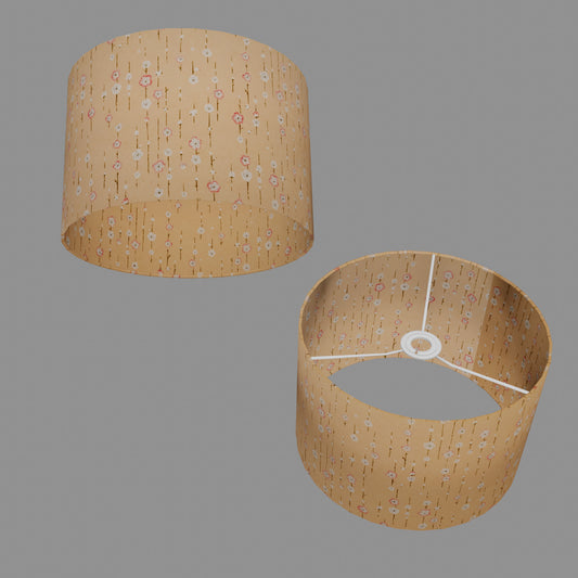 Drum Lamp Shade - W07 ~ Peach Daisies, 30cm(d) x 20cm(h)