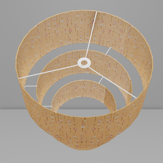3 Tier Lamp Shade - W07 - Peach Daisies, 50cm x 20cm, 40cm x 17.5cm & 30cm x 15cm