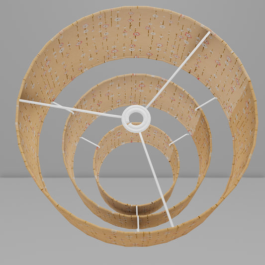 3 Tier Lamp Shade - W07 - Peach Daisies, 40cm x 20cm, 30cm x 17.5cm & 20cm x 15cm