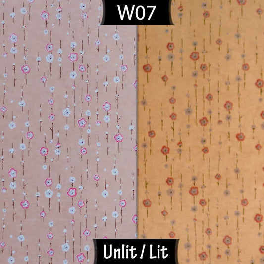 Drum Lamp Shade - W07 - Peach Daisies, 40cm(d) x 30cm(h)