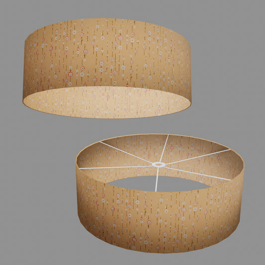 Drum Lamp Shade - W07 - Peach Daisies, 60cm(d) x 20cm(h)