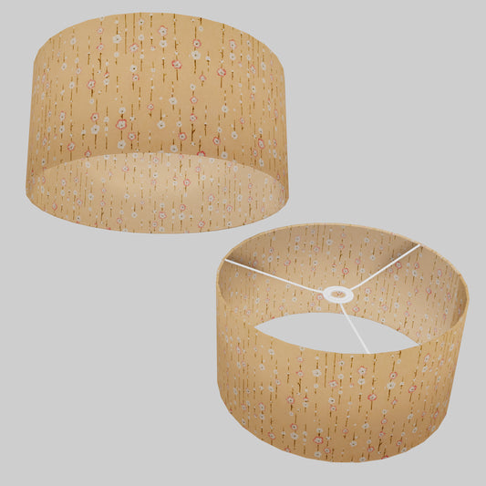 Drum Lamp Shade - W07 ~ Peach Daisies, 40cm(d) x 20cm(h)