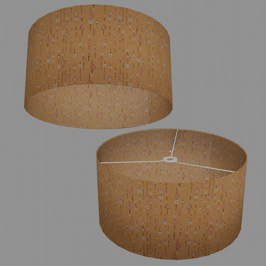 Drum Lamp Shade - W07 - Peach Daisies, 50cm(d) x 25cm(h)