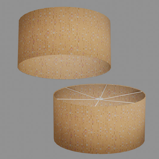 Drum Lamp Shade - W07 ~ Peach Daisies, 60cm(d) x 30cm(h)
