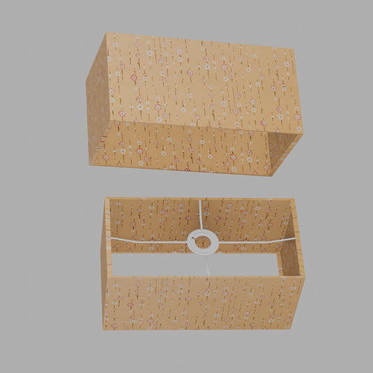 Rectangle Lamp Shade - W07 ~ Peach Daisies, 40cm(w) x 20cm(h) x 20cm(d)