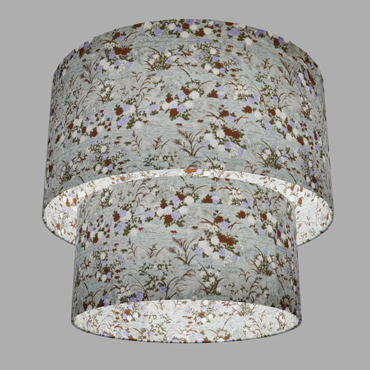 2 Tier Lamp Shade - W08 ~ Lily Pond, 40cm x 20cm & 30cm x 15cm