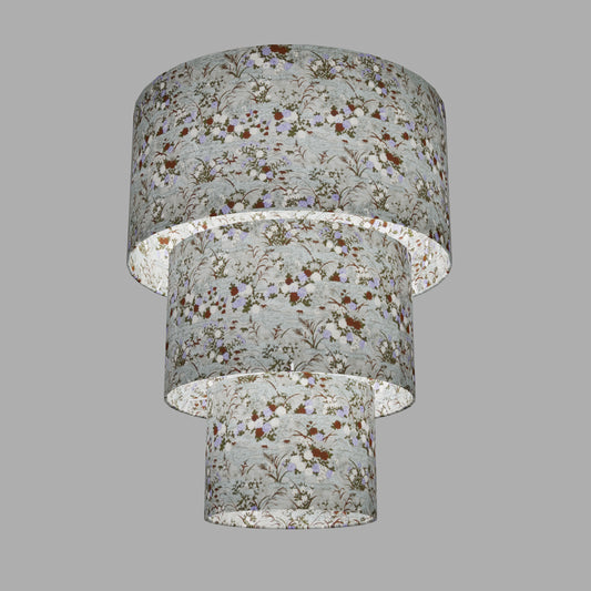 3 Tier Lamp Shade - W08 ~ Lily Pond, 40cm x 20cm, 30cm x 17.5cm & 20cm x 15cm