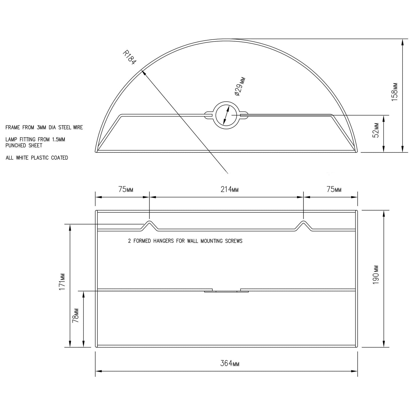 Wall Light - P13 - Batik Tread Plate Purple, 36cm(wide) x 20cm(h) - Imbue Lighting